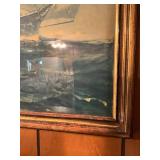 Framed Nautical-Themed Print of Sailing Ship