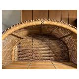 Arched Rattan Bookshelf With Four Tiers