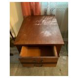Wooden Two-Drawer Side Table