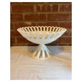 Collection of White Milk Glass Vases and Bowls