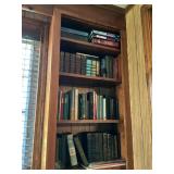Built-In Wooden Bookshelf with Assorted Books