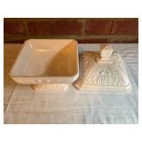 Embossed Ceramic Covered Dish