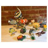 Collection of Decorative Fish Figurines and Shells