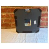 Battery-Powered Wall Clock in Wood and Brass Frame