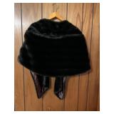 Black Faux Fur Capelet with Lining