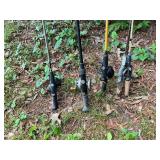 Set of Four Fishing Rods with Reels