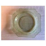 Green Depression Glass Plate and Bud Vase