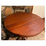 Round Wooden Pedestal Table with Four Feet