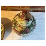 Chinese Rose Medallion Porcelain Bowl and Lidded J