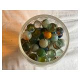 Glass Stemware Filled with Assorted Marbles