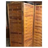 Three-Panel Woven Wood Folding Screen