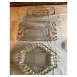 Set of 6 Clear Glass Serving Dishes
