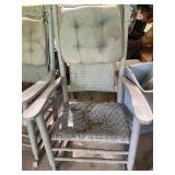 Pair of Wicker Back Rocking Chairs