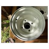 Set of Four White Steel Wheels with 4-Lug Design