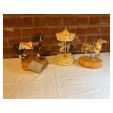 Set of Three Carousel Horse Music Boxes