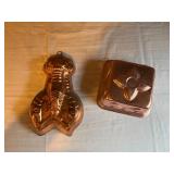 Copper Mold Set with Lobster and Floral Designs