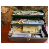 Metal Toolbox with Assorted Tools and Accessories