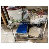 Metal Storage Rack with Miscellaneous Items