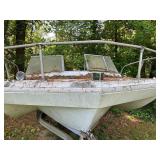 Fiberglass Dual-Hull Boat with Trailer