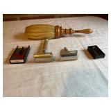 Collection of Safety Razors, Blade Cases, and Brus