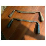 Two Vintage-Style Draw Knives with Wood Handles