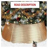 Champagne Gold Christmas Tree Collar, Metal Christ
