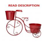 21.5 in. L Red Metal Bicycle Plant Stand (KD)