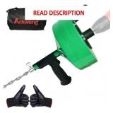 Drain Snake 50 Ft, Plumbing Snake for Sink with Dr