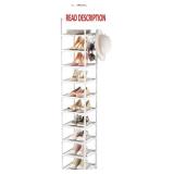 Tall Narrow Shoe Rack 10-Tier Skinny Shoe Shelf St