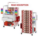 Gift Wrapping Station with 2 Fabric Drawer, Wrappi