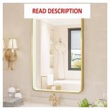 LED Bathroom Mirror, 24x36 Inch, Gold Frame