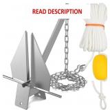 Abimars Boat Anchor Kit, 4 Sizes Fluke Anchor with