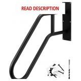 QWORK U-Shaped Handrail for Steps - Matte Black Th