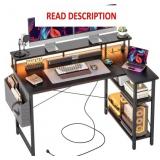 TIQLAB L Shaped Gaming Desk with Power Outlets, 47