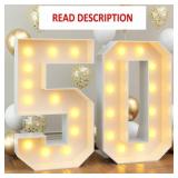 4ft Light up Numbers 50 Mosaic Numbers Marquee Fra