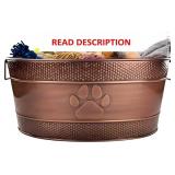 BREKX Indestructible Metal Dog Toy Bin - Copper Ga