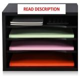 FITUEYES Wood Desk Paper Organizer with 4 Tiers St