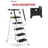 HBTower 5 Step Ladder with Handrails, Folding Step