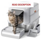 Stainless Steel Cat Litter Box with Lid, XL Extra