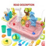 Play Sink with Running Water, 4-IN-1 Kids Kitchen