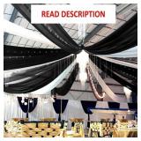 6 Panels Black Wedding Ceiling Drapes 5ftx30ft Cei