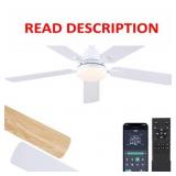 52in Ceiling Fan w/ Lights & Remote, White