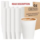 RACETOP 12 oz Paper Coffee Cups, 500 pack