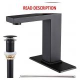 Matte Black Bathroom Faucet, Single Hole Vanity Ba