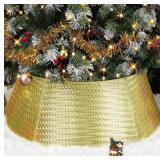 Christmas Tree Collar Gold, 28 Metal Skirt