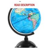 8 Inch World Globe with Stand Rotating Earth Spinn