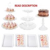 7 Pcs Dessert Table Stand Set 2 Pcs 3-Tier Plastic
