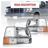 Headlights Compatible with 1992-1996 Ford F150 F25