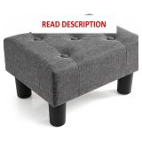 Poofzy Small Foot Stool Ottoman, Linen Ottoman Foo