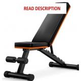 Lusper Weight Bench for Home Gym, Adjustable and F